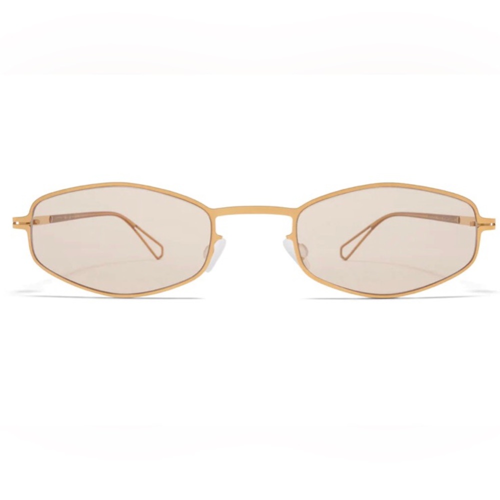 Glossy Gold with Soft Brown Solid Lenses. No signs of wear.
